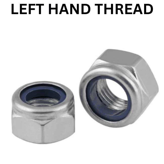 Left Hand Thread 304 Stainless Nyloc nut