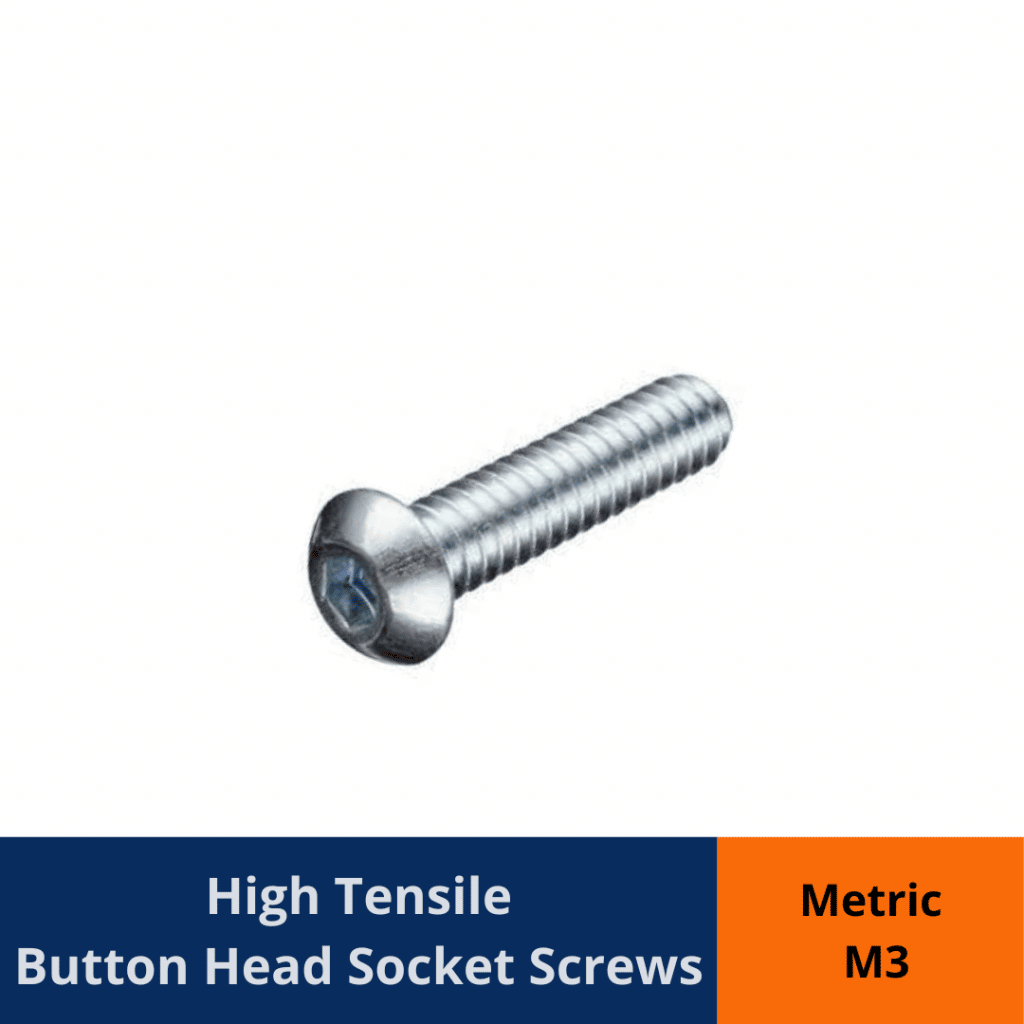 SOCKET HEAD BUTTON HEAD ZINC PLATED HIGH TENSILE M3 Gold Coast Bolt