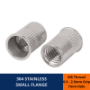 304 STAINLESS OPEN END STANDARD RIV NUT NUTSERTS M5