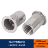 304 STAINLESS OPEN END STANDARD RIV NUT NUTSERTS M5
